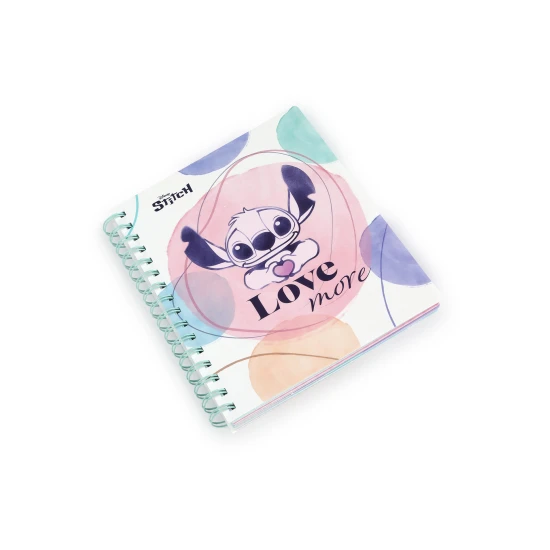A5 Stitch Pastel-Notizbuch mit Spirale, Lesezeichen und quadratischen Seiten
