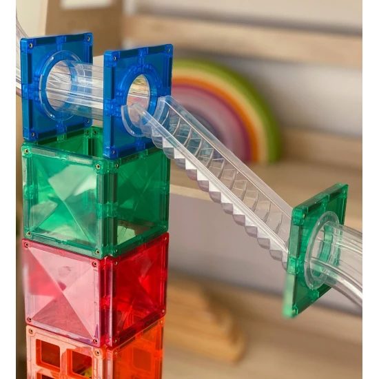 Magnetischer Bausatz Rainbow Ball Run 92 Teile