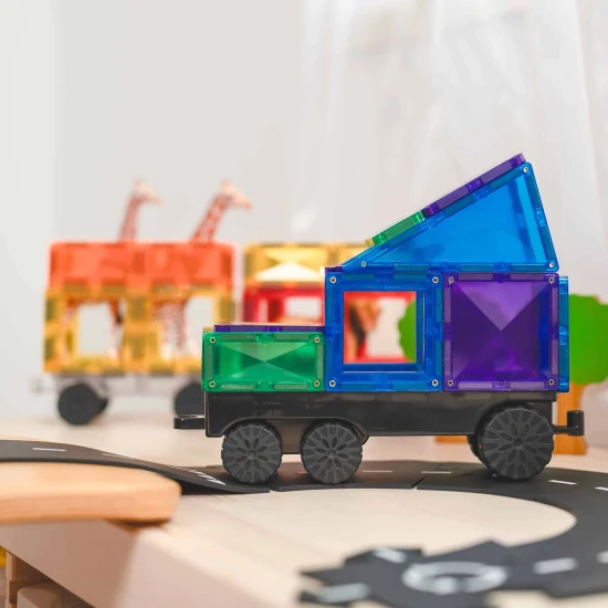 Magnetisches Bauset Rainbow Transport 50 Teile