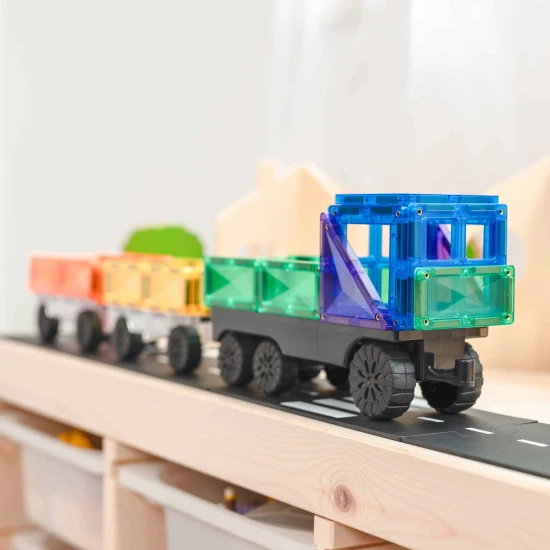 Magnetisches Bauset Rainbow Transport 50 Teile