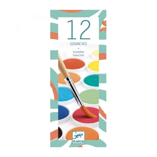Klassische Aquarellfarben für kleine Künstler. Die Palette enthält 12 Farben.