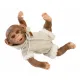 Niedliches handgefertigtes Affenbaby mit weichem Stoffkörper und Vinylgliedmaßen, 32 cm, positionierbar.