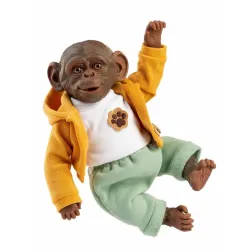 Guca Affe mit weichem Stoffkörper im gelben Pullover 32 cm