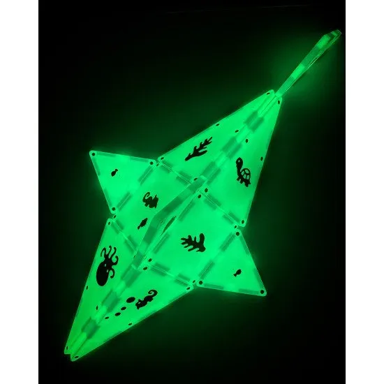 Ein origineller magnetischer Bausatz, der im Dunkeln leuchtet.