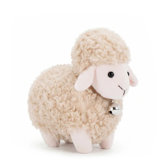Schaf Dolly mit Glöckchen 13 cm Beige