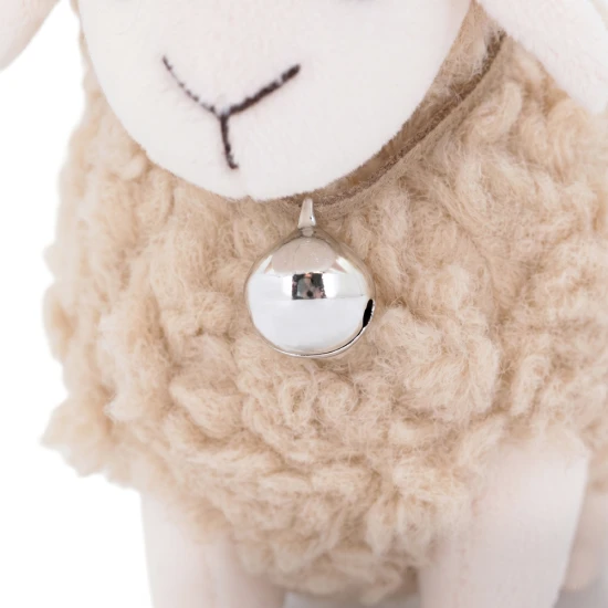 Schaf Dolly mit Glöckchen 13 cm Beige