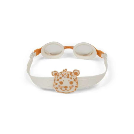 Schwimmbrille für Kinder, beige Leopardenmuster