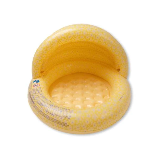Aufblasbares Kinderbecken mit Baldachin Florish Yellow – gelbes Becken mit Blumenmuster.