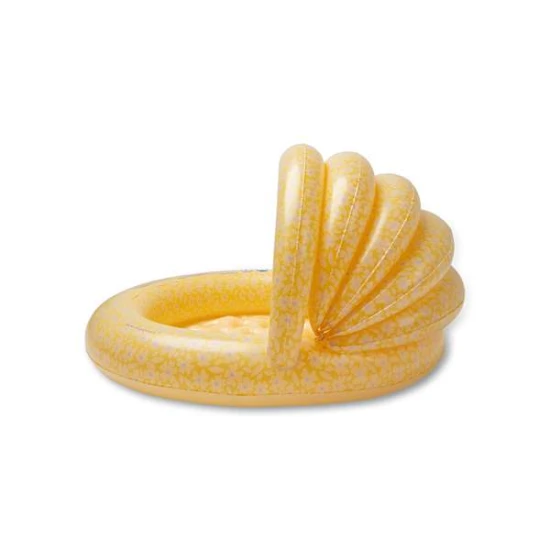 Aufblasbares Kinderbecken mit Baldachin Florish Yellow – gelbes Becken mit Blumenmuster.