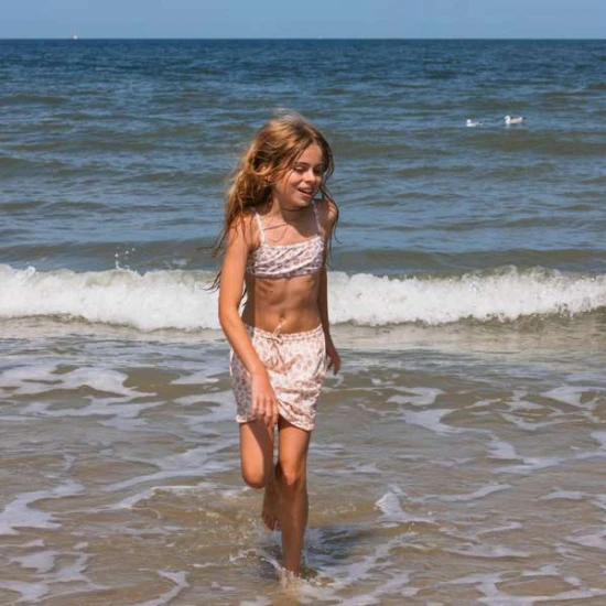 Kinder Bademode Mädchen Bikini mit LSF 50+ Leopard beige Swim Essentials