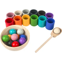 Kugeln und Becher Regenbogenfarben 12 Farben