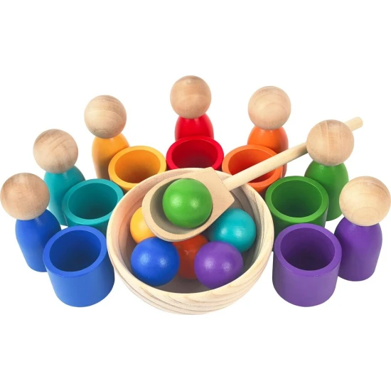 Regenbogenpuppen mit 7 farbigen Kügelchen