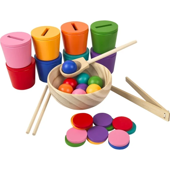 Kugeln, Becher und Münzen Regenbogenfarben 8 Farben