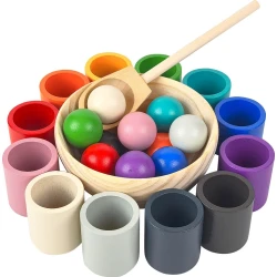 Kugeln und Becher Regenbogenfarben 12 Farben