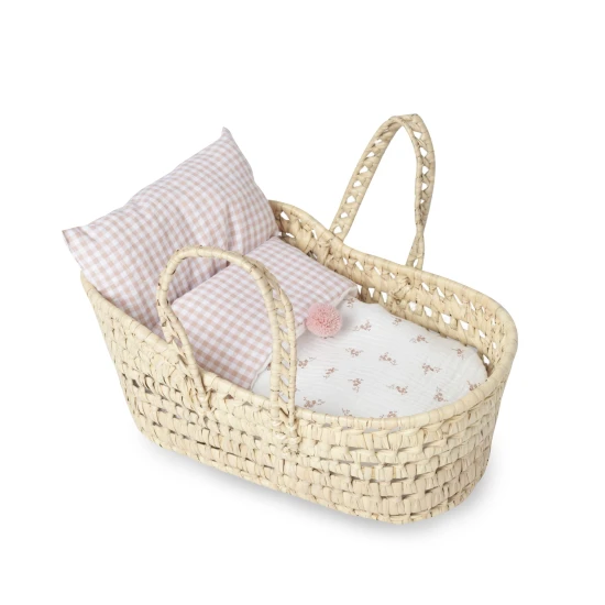 Moseskorb Antonio Juan mit Laken für Puppen in wunderschönem Design