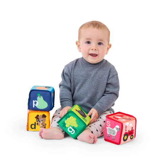 Textil-ABC-Würfel Alpha Stacks™ 4 Stück, 3M+ Baby Einstein 17304-4