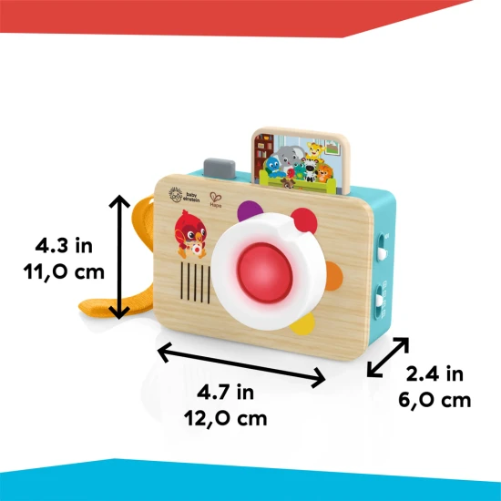 Mit der Baby Einstein Spielzeugkamera ist das Lernen von Farben ein Kinderspiel.