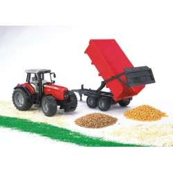 Farmer Traktor Massey Ferguson mit Anhänger