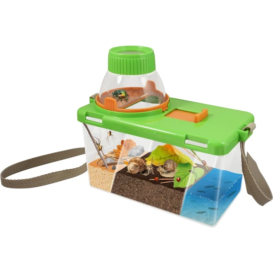 Insekten-Entdecker-Terrarium mit Lupe, Pinzette und Schale zur Beobachtung kleiner Lebewesen