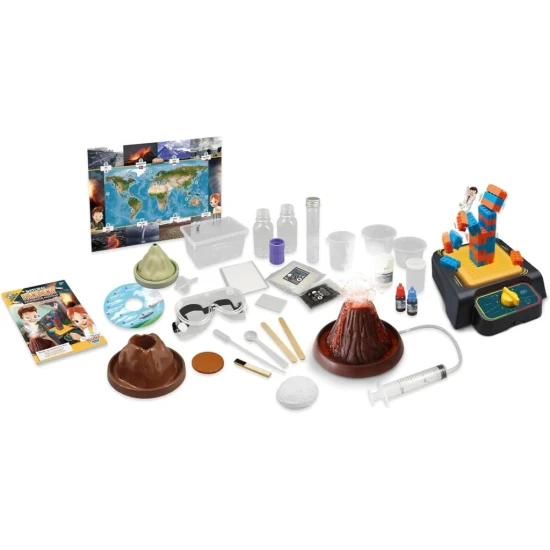BUKI Naturphänomene-Set mit elektronischem Vulkan, Chemikalien und Zubehör für lustige Experimente für Kinder ab 8 Jahren