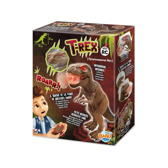 Interaktiver ferngesteuerter T-Rex mit realistischen Effekten – Bewegung, Brüllen, Rauch und leuchtende Augen