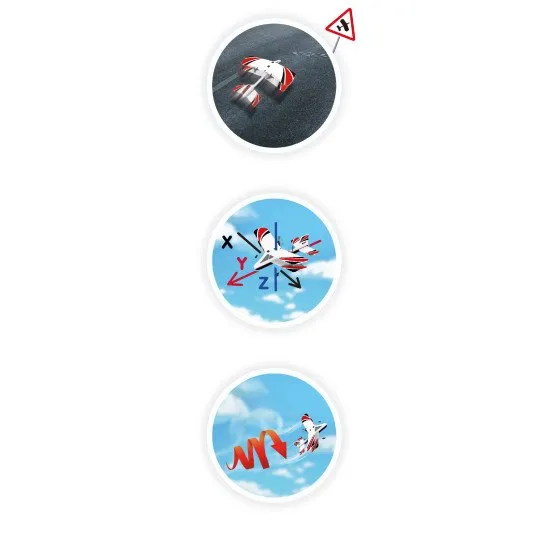 Ferngesteuertes Flugzeug mit einfacher Steuerung. Der Körper besteht aus stoßdämpfendem Schaumstoff.