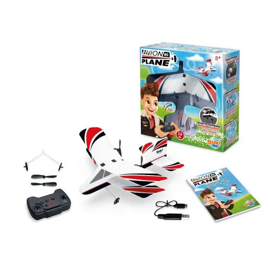 Ferngesteuertes Flugzeug mit einfacher Steuerung. Der Körper besteht aus stoßdämpfendem Schaumstoff.