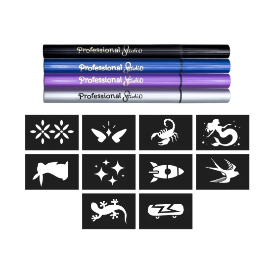 Bodytattoo mit Kreativset Tattoostifte Silber