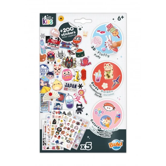Buki France Sticker-Set 200+ Manga Buki Sticker-Set 200+ Manga mit Manga und Kawaii Motiven