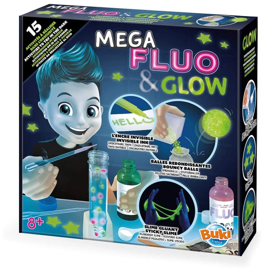 MEGA-Experimente mit Lumineszenz ist ein chemisches Set zum Experimentieren und Herstellen von Fluo- (Leuchtstoffen) und Glow-Stoffen (Lumineszenzstoffen). 