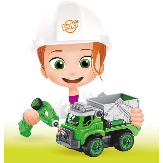 Müllwagen-Bausatz (2 Auto-Varianten) für die Fernsteuerung, den Ihr Kind selbst zusammenbauen kann.