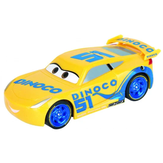 Carrera Speed Arena Disney Cars – 2,77 m Rennbahn mit Blesk McQueen und Dinoco Cruz, Geschwindigkeitsregler, Runden-Zähler und Disney Cars Dekoration