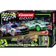 Carrera GO Škoda Rally-Autorennbahn mit FABIA RS-Autos auf der Action-Strecke.
