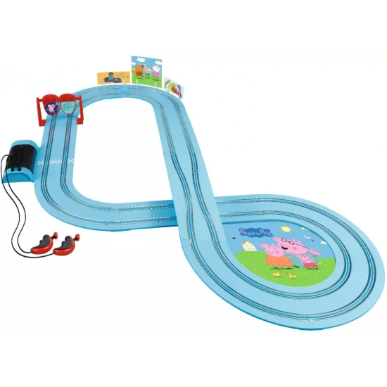 Carrera FIRST Bahn Peppa Pig mit Peppa- und Tom-Autos auf einer 2,9 m langen Bahn.