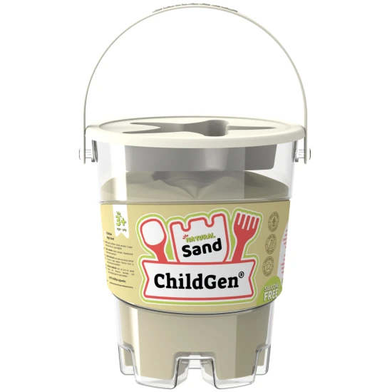 ChildGen Zaubersand im Eimer Natur 500 g – natürlicher, antibakterieller und duftender kinetischer Sand für Kinder.