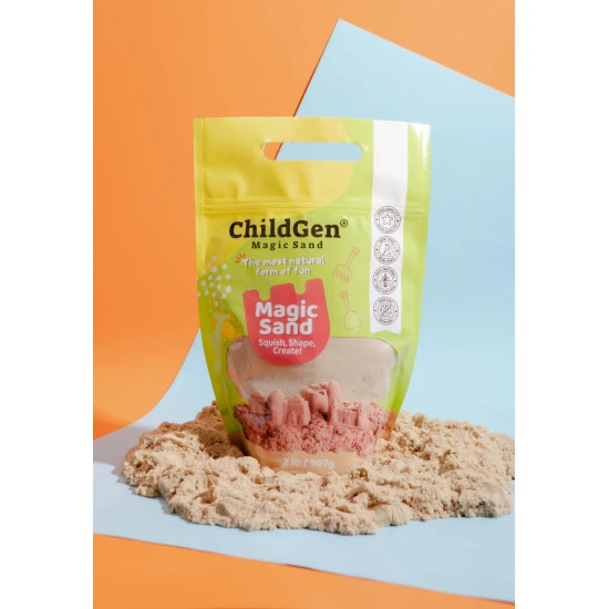 ChildGen Magischer Sand Natürlich – natürlicher, antibakterieller und duftender kinetischer Sand für Kinder.
