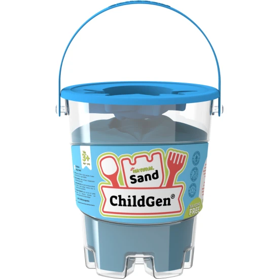 ChildGen Zaubersand im Eimer Blue 500 g – natürlicher, antibakterieller und duftender kinetischer Sand für Kinder.