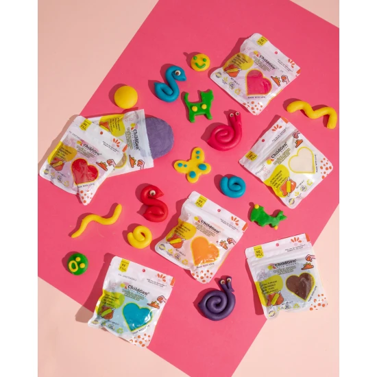 ChildGen Knete Ökopack  natürliches Knete in 9 leuchtenden Farben.