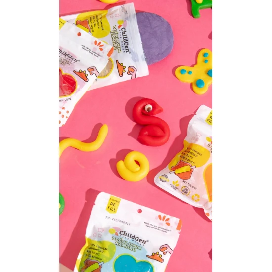 ChildGen Knete Ökopack  natürliches Knete in 9 leuchtenden Farben.