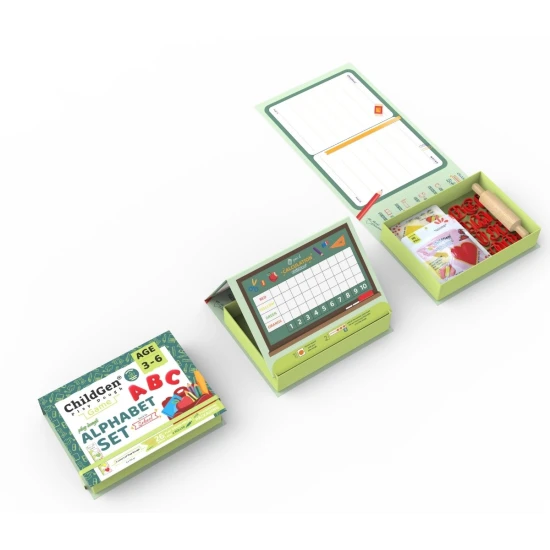 ChildGen Modellierset Alphabet – natürliches Plastilin mit Formen und Spielmatte.