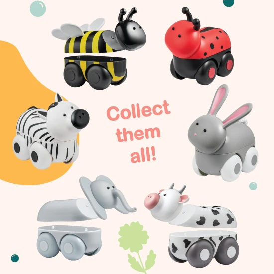 Magnetische Tiere Magicals Wheely Zebra / Elefant