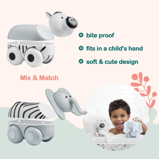 Magnetische Tiere Magicals Wheely Zebra / Elefant