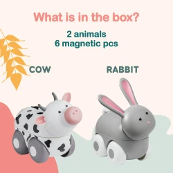 Magnetische Tiere Magicals Wheely Hase / Kuh