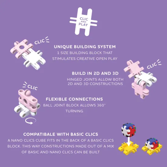 Ökologisches Set Nano Clics Fantasy 125-tlg