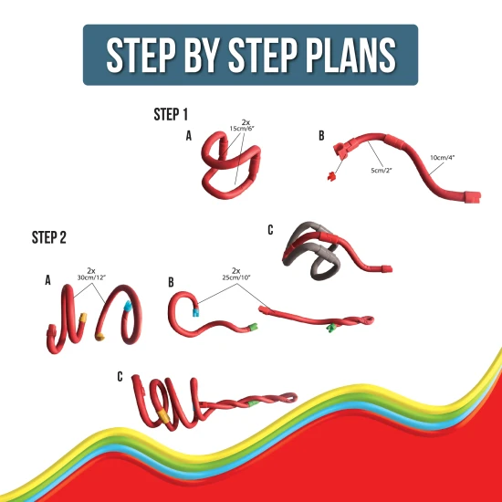 Verbinden, biegen und gestalten Sie mit dem flexiblen Spaghetteez-Bausatz.