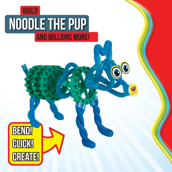 Verbinden, biegen und gestalten Sie mit dem flexiblen Spaghetteez-Bausatz.