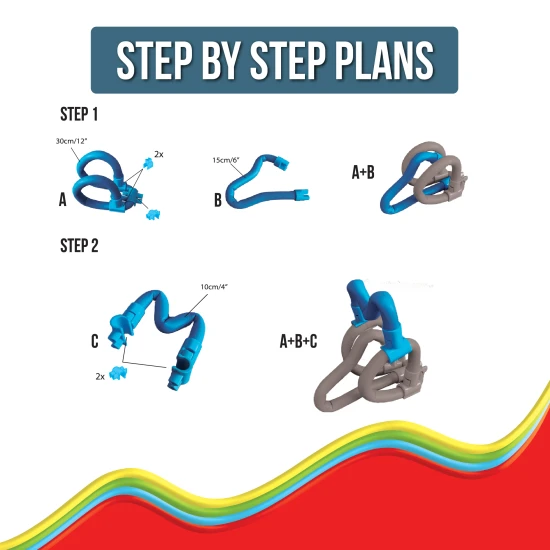 Verbinden, biegen und gestalten Sie mit dem flexiblen Spaghetteez-Bausatz.