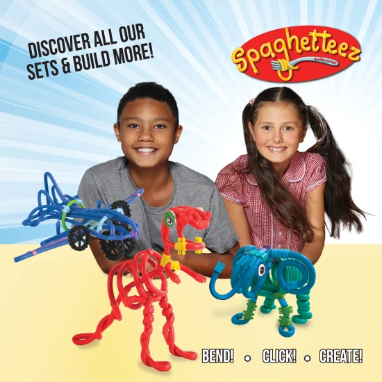 Verbinden, biegen und gestalten Sie mit dem flexiblen Spaghetteez-Bausatz.