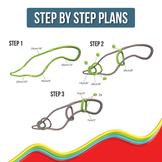 Verbinden, biegen und gestalten Sie mit dem flexiblen Spaghetteez-Bausatz.