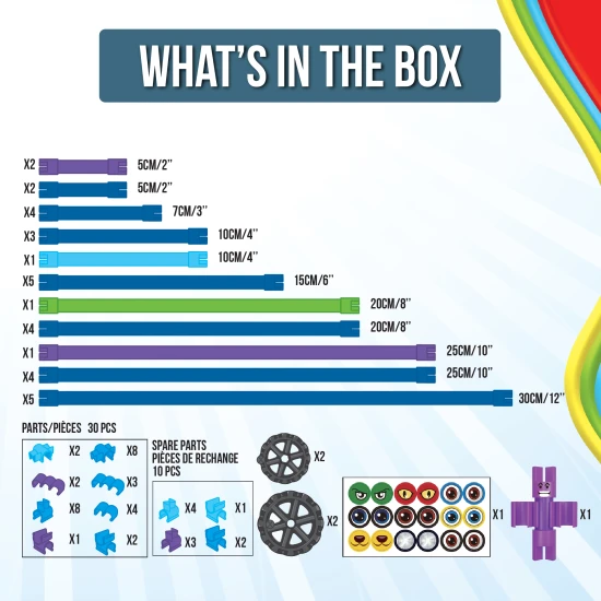 Verbinden, biegen und gestalten Sie mit dem flexiblen Spaghetteez-Bausatz.